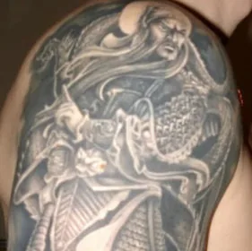 Black and Gray Spherical Maze Tattoo by Kyle