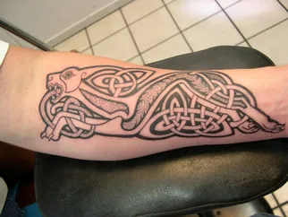 Celtic Black and White Tattoo Dog Knots