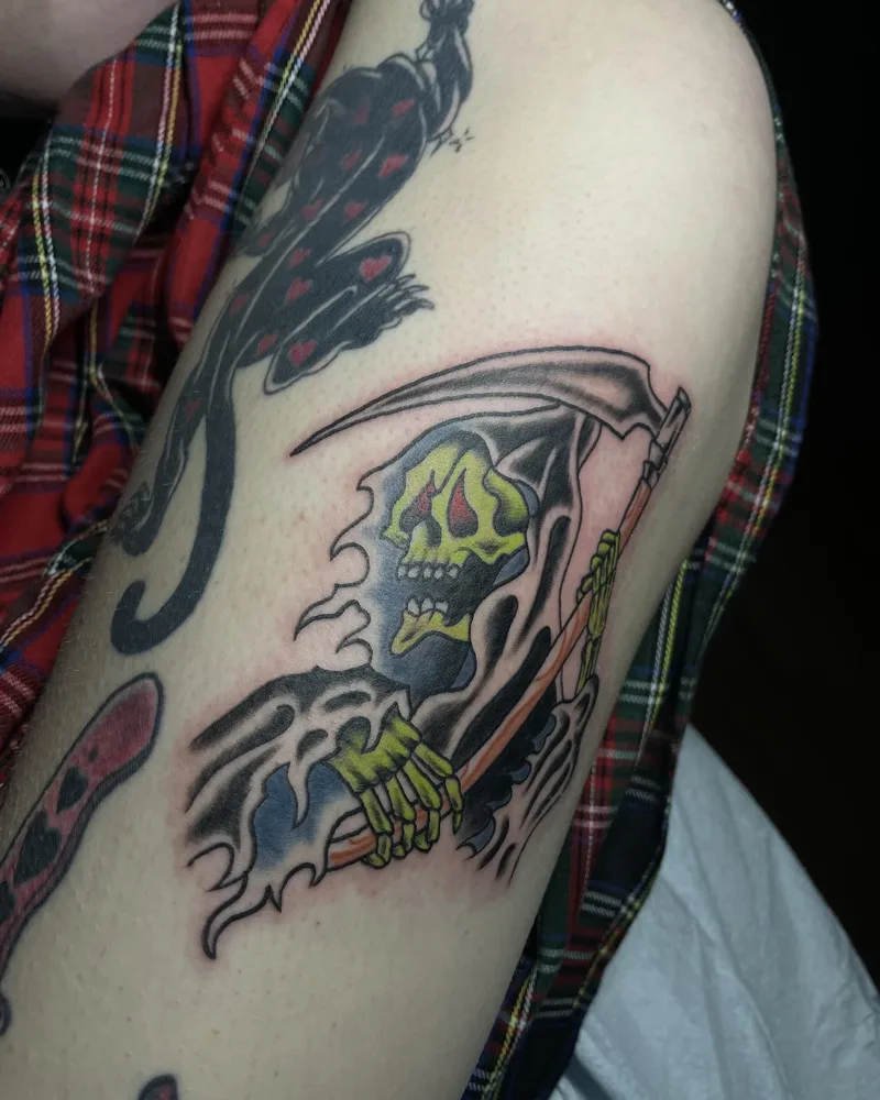 Traditional style reaper tattoo