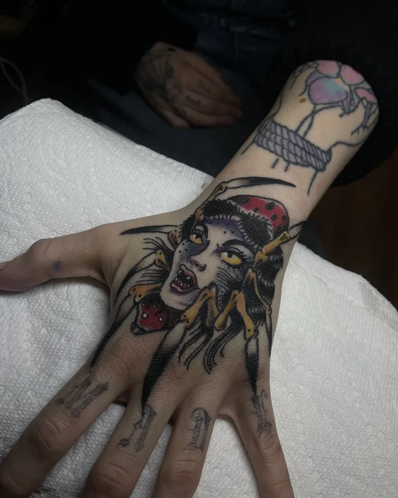 Custom spider lady tattoo by Jesse