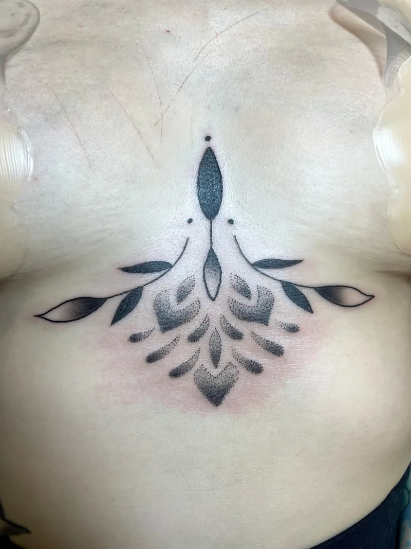 Ornamental Sternum tattoo by Jesse
