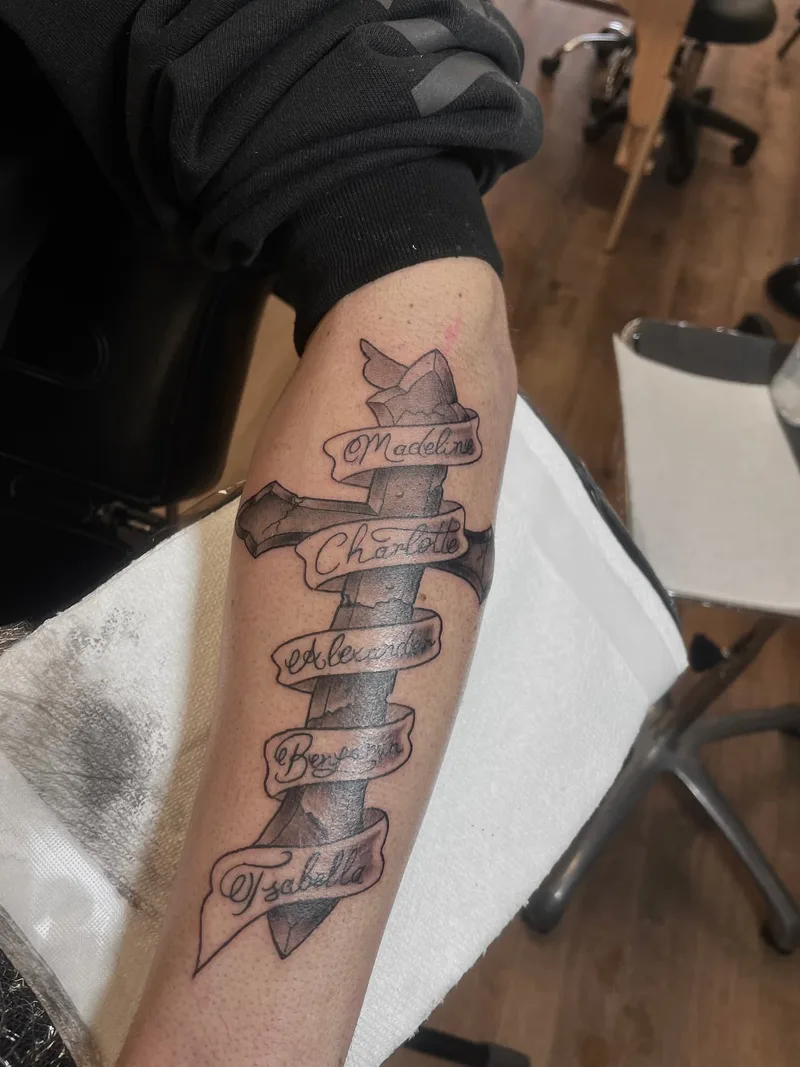 Cross with names
