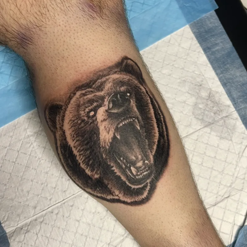 Realistic Bear tattoo by Jesse
