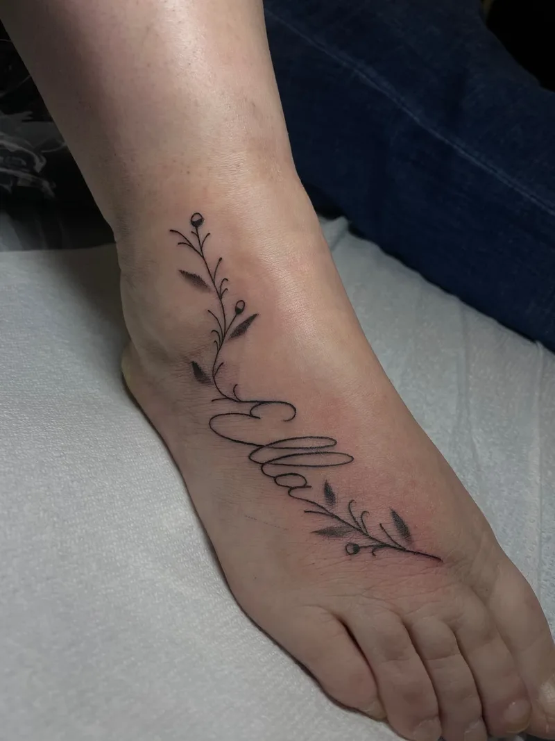 Writing on the foot by Jesse